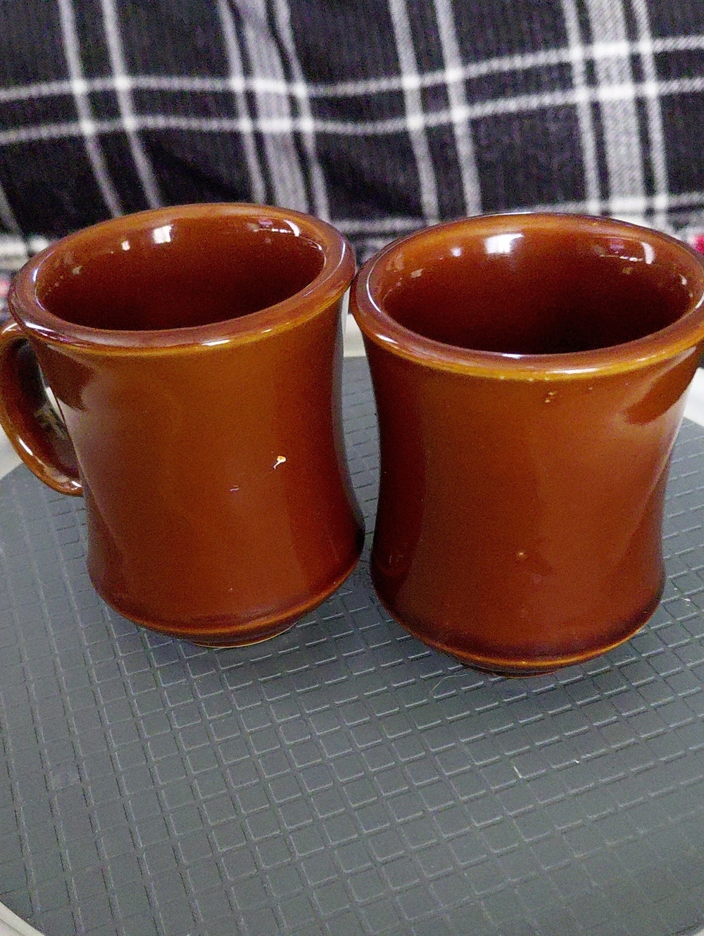 Glazed Brown Ceramic Mugs - Set of 2